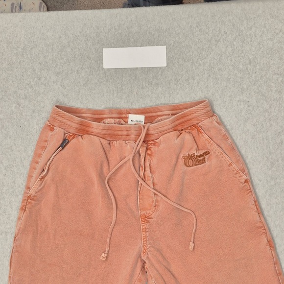 Crazy Shirts Men Activewear Pants M Peach Embroidered Pumpkin Dye Jogger Y2K - Picture 6 of 12